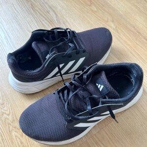 Black Athletic Running Shoes with White Stripes - Men's